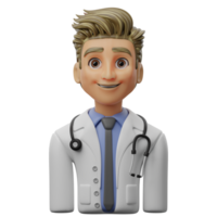 3d avatar character illustration male doctor png